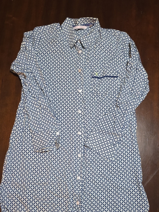 Victoria's Secret Other - Victoria's Secret Navy and White Geometric Button-Front Pajama Shirt